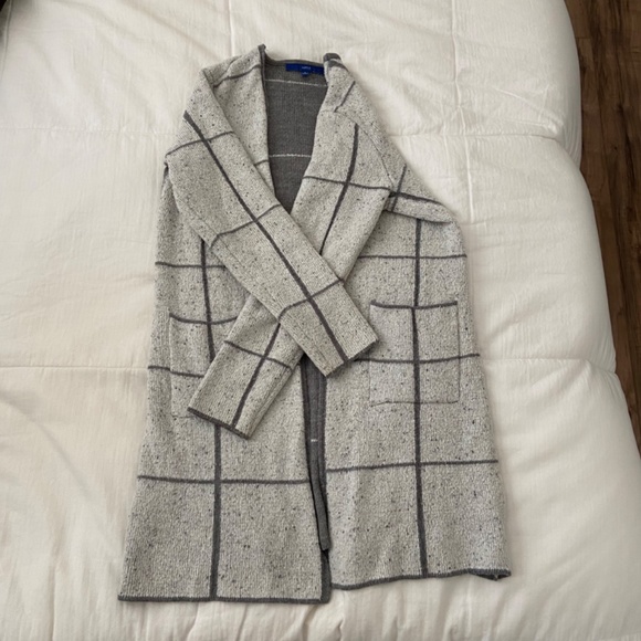 APT. 9 Grey Striped Long Cardigan - Picture 10 of 11